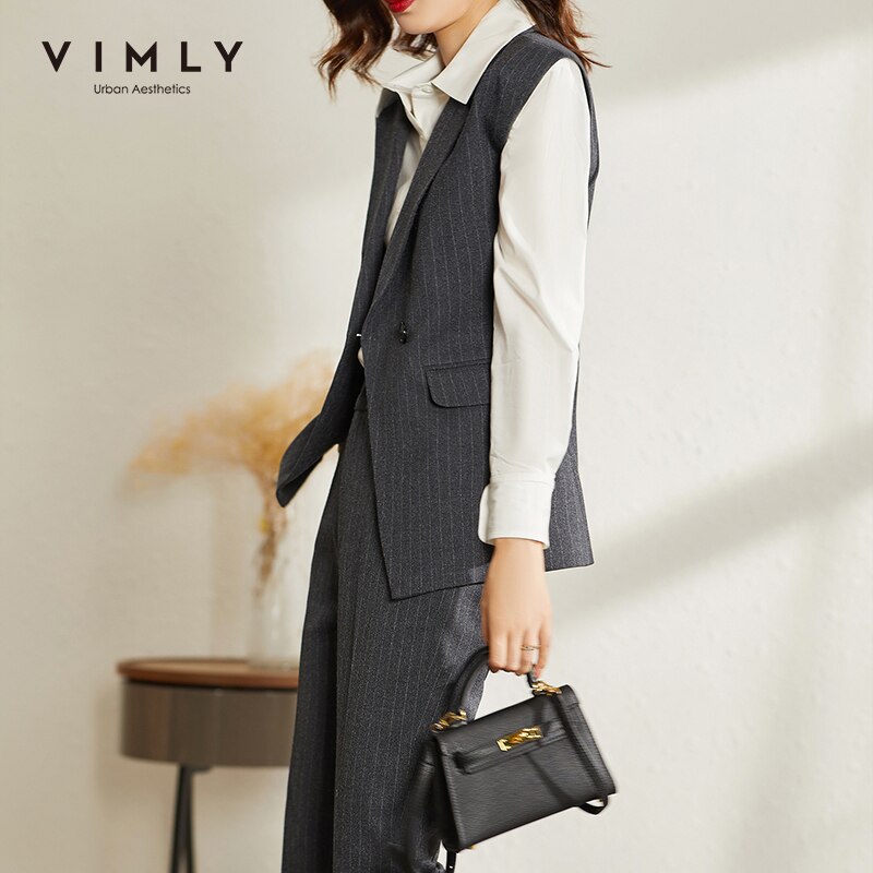 WUYI-Autumn Women's Clothing Set Fashion Single Button Blazers High Waist Suit Pant Office Lady Female Two Piece Set